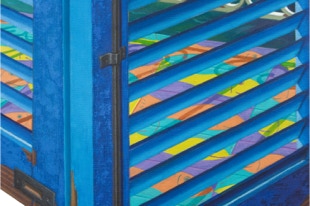 “Where is it?” “That’s a secret Oil on canvas on hardboard Triptych 150 x 117 cm. Triptych by Paul Critchley, detail