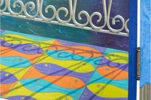 “Where is it?” “That’s a secret Oil on canvas on hardboard Triptych 150 x 117 cm. Triptych by Paul Critchley, detail