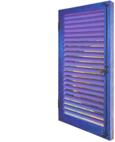 Diptych shaped painting by Paul Critchley, closed