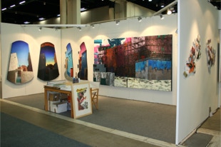 View 2 of stand Art Helsinki 2013, Paul Critchley, Michael Downs & Sasja Hagens