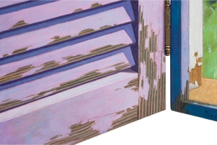 Diptych shaped painting by Paul Critchley, detail