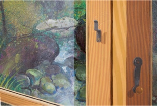 The Rockpool, shaped triptych painting by Paul Critchley, detail